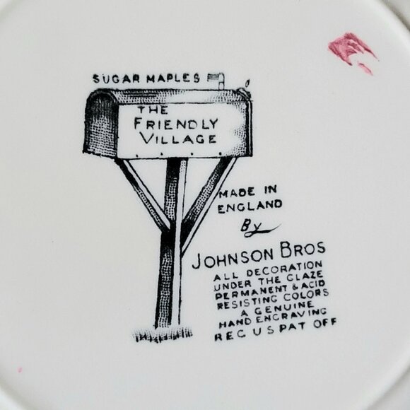Vintage Johnson Brothers The Friendly Village Bread Plate "Sugar Maples" Scene - Picture 7 of 7